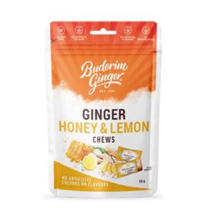 GINGER, HONEY & LEMON CHEWS 50G