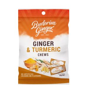 GINGER & TURMERIC CHEWS 50G
