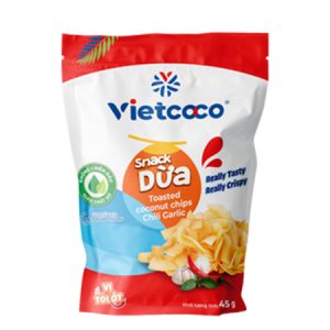 VIETCOCO TOASTED COCONUT CHIPS CHILI GARLIC 45G