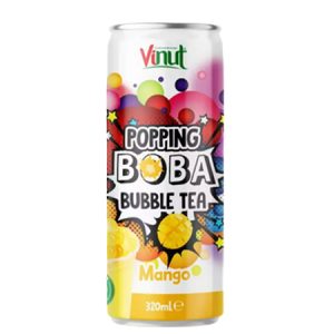 Vinut Popping Boba Bubble Tea with Mango Flavor 320ML