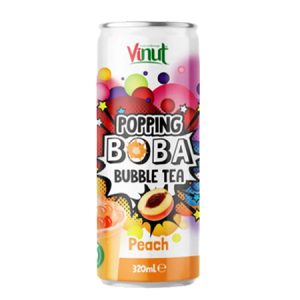Vinut Popping Boba Bubble Tea with Peach Flavor 320ML